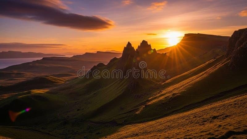 Dramatic Sunset Over Rugged Mountain Peaks With Sun Rays Bursting ... inside The Artistic Journey Behind Preserving the Vibrant Horizons and Rugged Shores of New South Wales