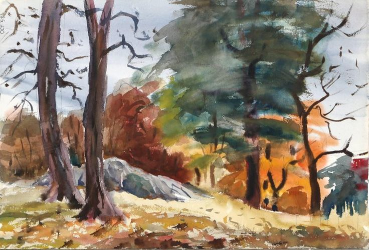 Eve Nethercott - Maine, Watercolor Landscape By Eve Nethercott ... intended for Eve Nethercott, Vermont, P4.29, Watercolor Painting