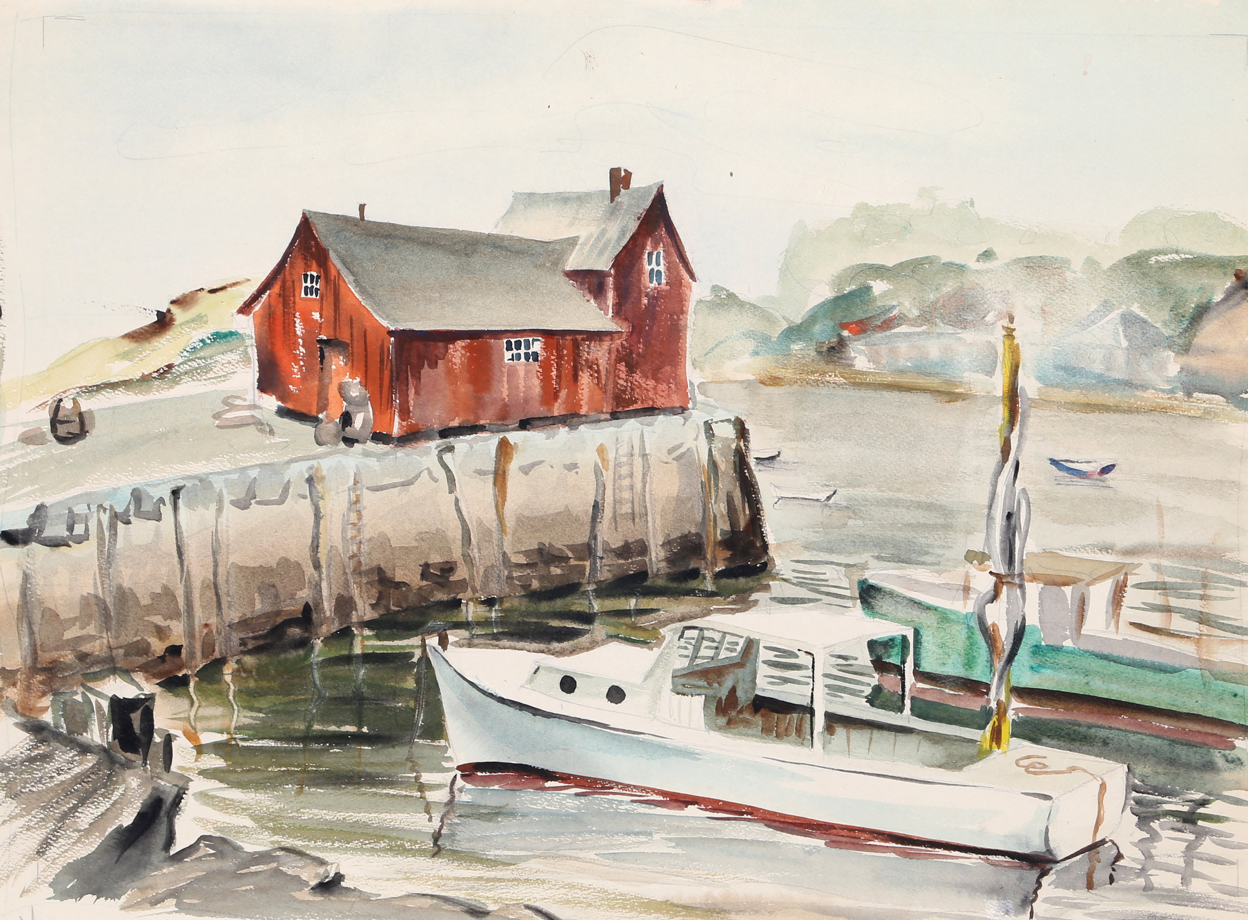 Eve Nethercott, Rockport, P5.52, Watercolor Painting - Beach Style ... pertaining to Exploring The Impressionist Magic In Eve Nethercott Vermont P429 Watercolor Painting