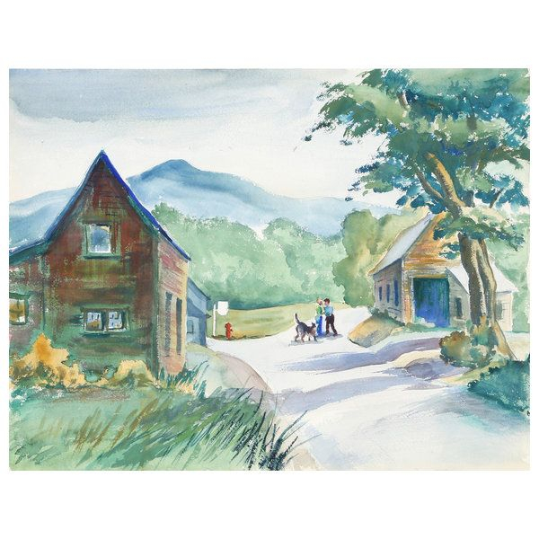 Eve Nethercott, Woodstock, P6.37, Watercolor Painting - Farmhouse ... regarding Eve Nethercott, Vermont, P4.29, Watercolor Painting