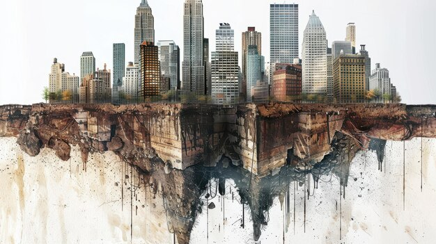 Exploring Urban Architecture And Geological Layers In A Metropolis ... with How the Textures and Layers of Red Metropolis Canvas Art Create a Stunning Visual Experience