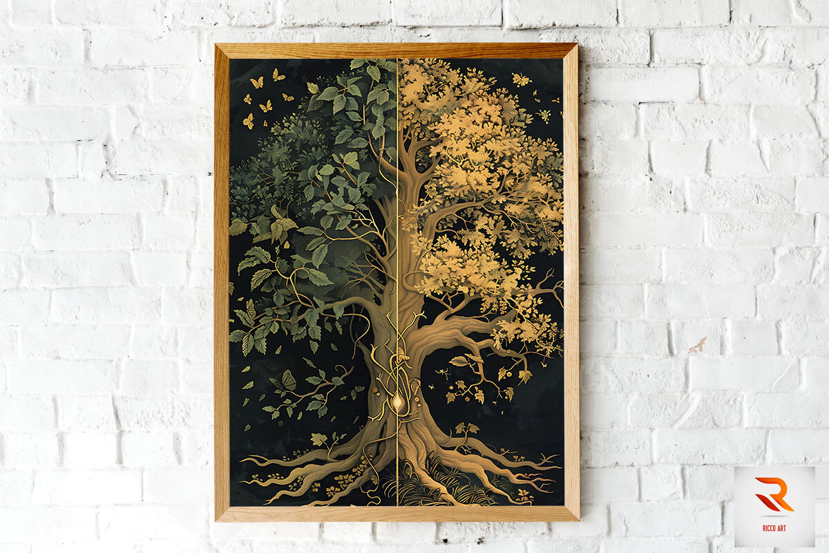 Fantastic Whimsical Oak Tree Wall Art Gráfico Por Ricco Art · Creative ... within The Story Behind Artisanal Whimsical Tree Wall Decor and Modern Interiors
