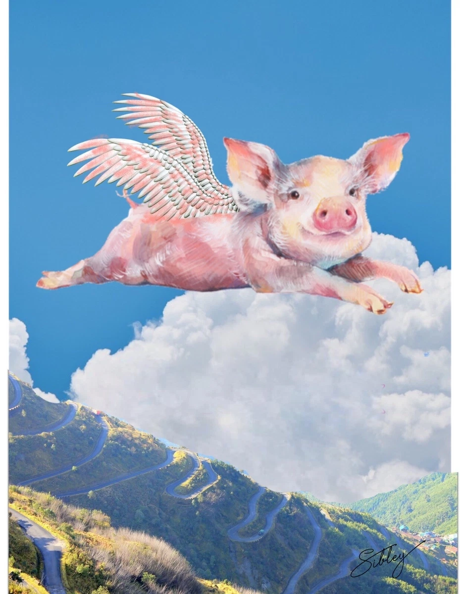 Flying Pig Art throughout Decorating Beyond the Ordinary with the Playful History of Flying Pig Wall Art