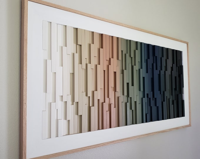 Framed Wall Art Large Beautiful Artwork Modern Wood Wall - Etsy for Color Swathe Wall Décor W/Frame Large
