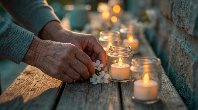 Free Candlelit Remembrance Corner Image - Memorial, Candlelight ... throughout Winged Hanging Angel Garden Angel Statue