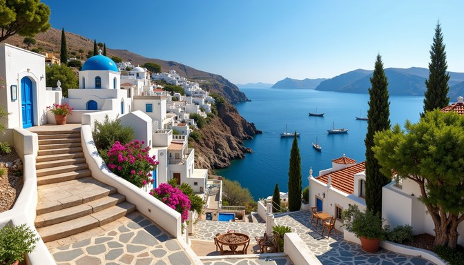 Free Mediterranean Coastal Paradise Image - Mediterranean, Greece ... regarding Finding Peace in Everyday Views of the Mediterranean Coastline