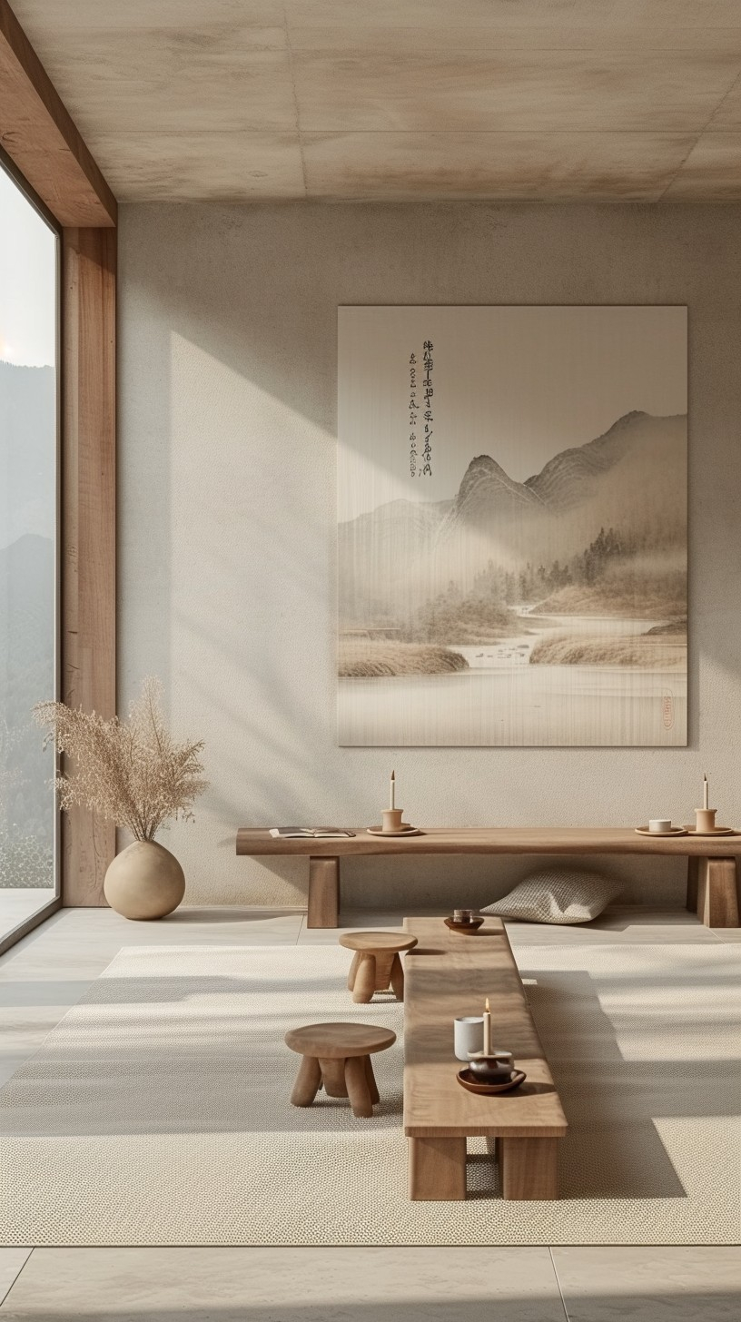Free Serene Interior Design Image - Interior, Minimalist, Japanese ... for Designing Serene Interiors Using Soft Palettes And Hand Painted Egrets