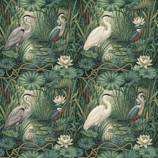 Free Wetland Birds Pattern Image - Herons, Egrets, Kingfishers ... regarding Two's Company 52063 S/2 Shore Bird Wall Art Canvas