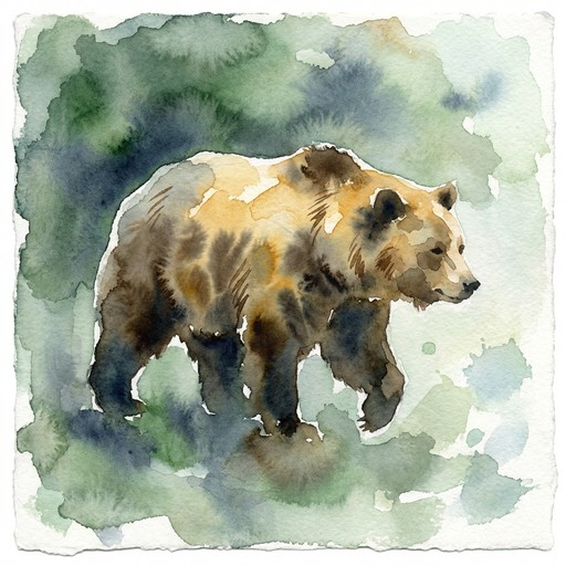 Free Wilderness Bear Art Image - Bear, Watercolor, Wildlife | Download ... throughout Appreciating the fine details of textured brushwork in wildlife art pieces