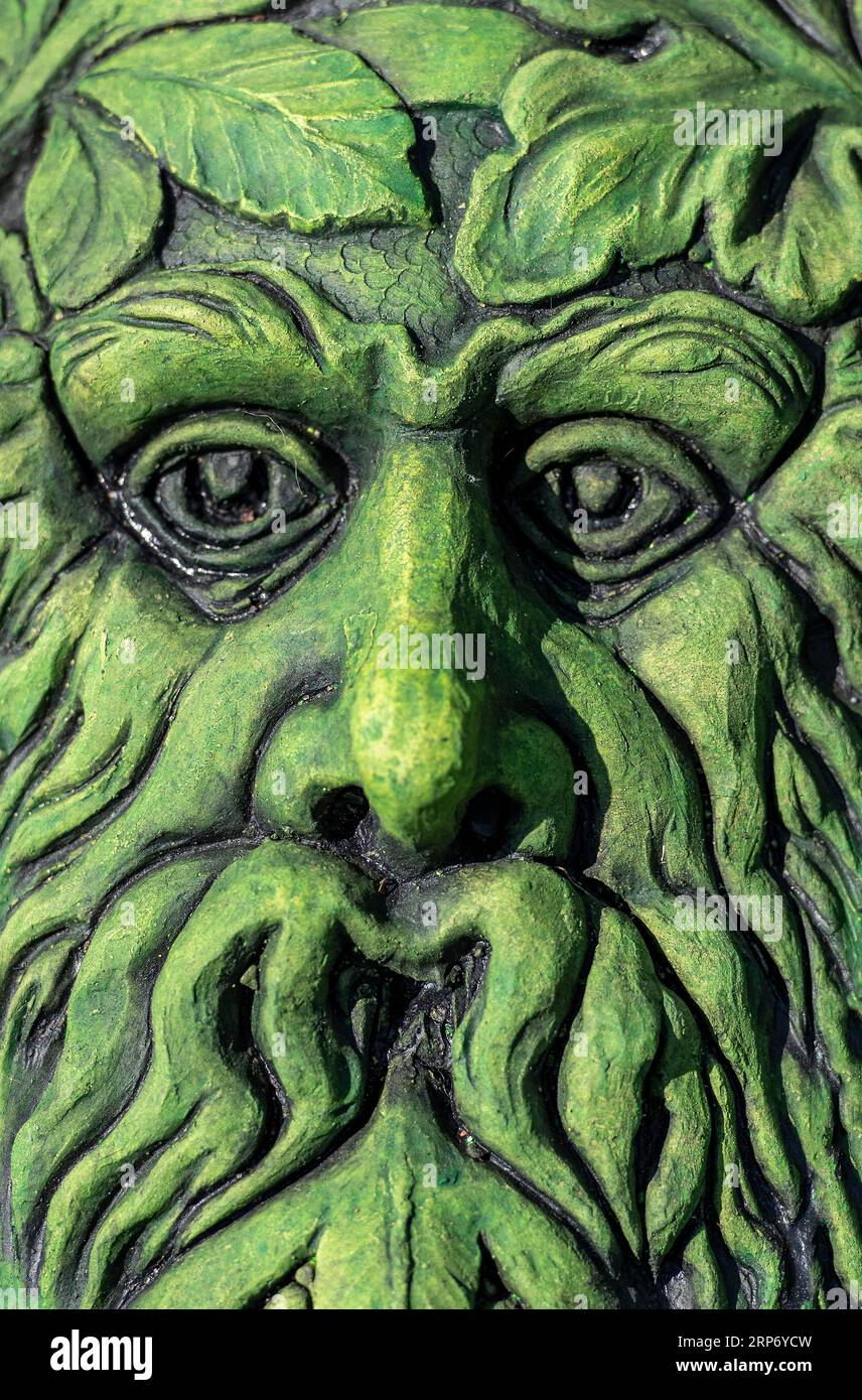 Green Man Garden Ornament. Life And Life Cycle Of Gardens In Folklore ... intended for Why Modern Gardeners Are Bringing Folklore Inside with Heavy Resin Sculptures