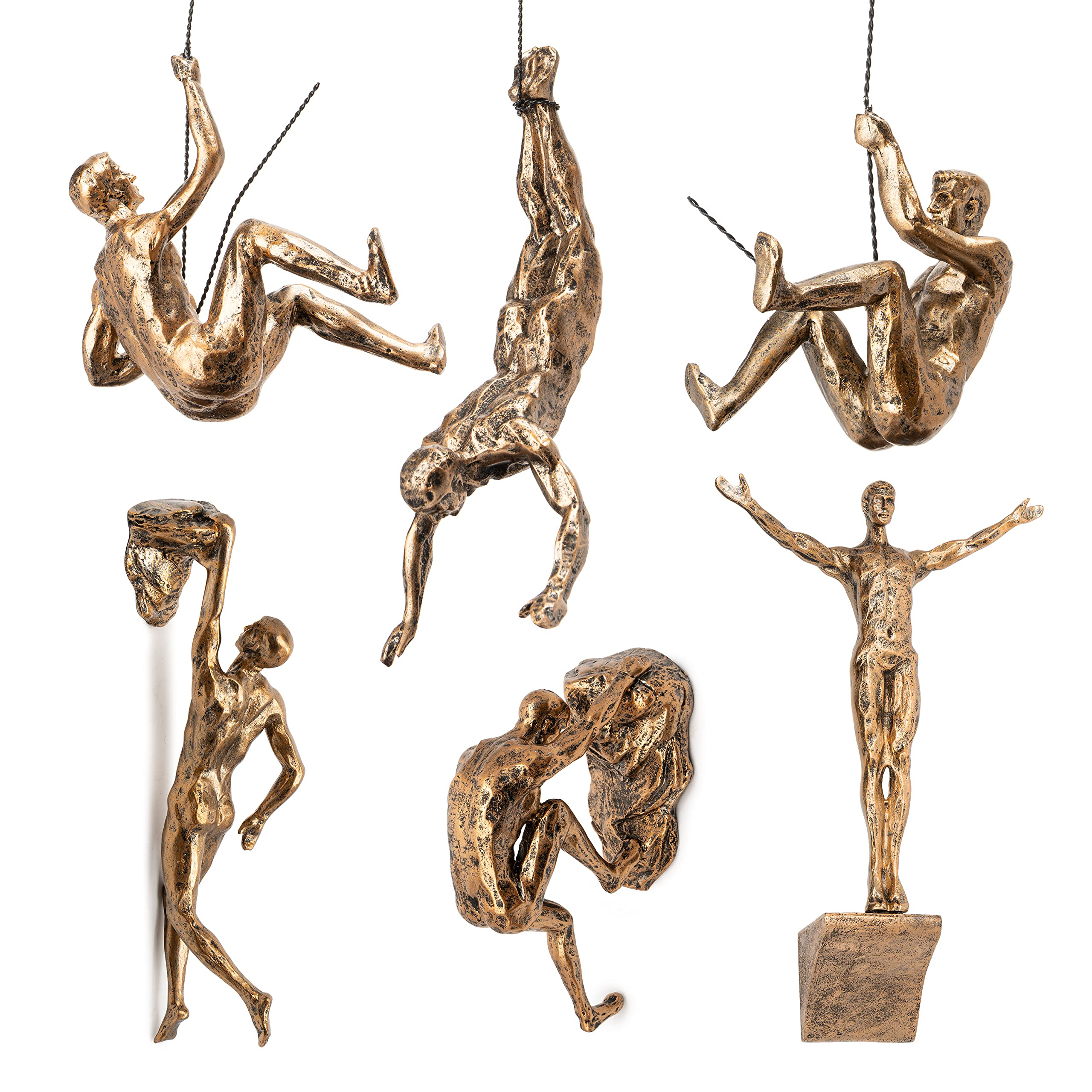 Gute Resin Made Climbing Men Man Wall Art Home Decor Sculpture (Set Of ... pertaining to Climbing Man Position #3 Wall Art, Set Of 4, Blue