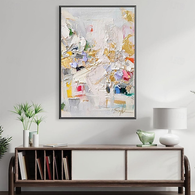 Hand Painted Colourful Thick Texture Abstract Oil Painting Wall Art ... intended for The Story Behind Hand Painted Textures in Contemporary Wall Decor