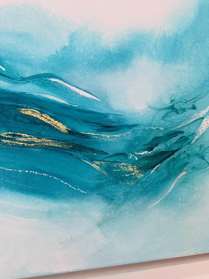 Hidden Depths Orginal Acrylic Semi Abstract Painting In A White Floater ... pertaining to What Multi Layered Acrylics Reveal About the Hidden Depth of Seaside Paintings