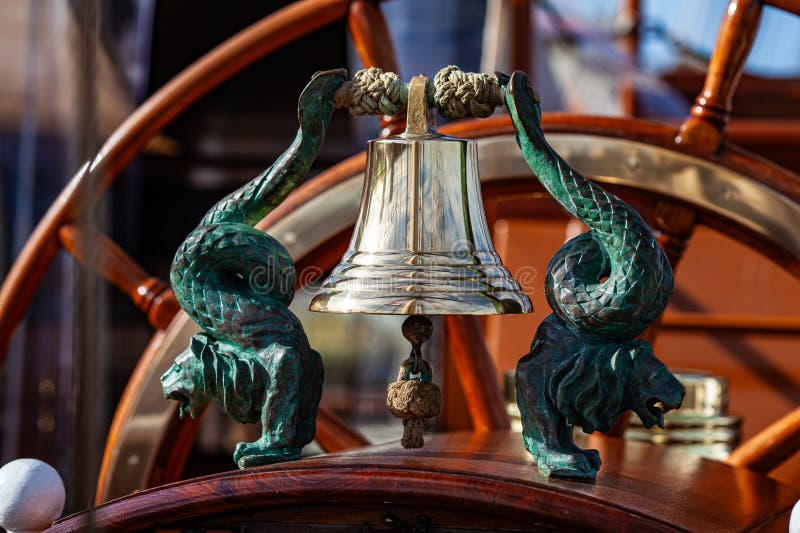 Historic Ship Bell Sailing Vessel Ocean Background Stock Photos - Free ... within 8" Polished Brass Bell