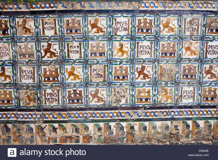 Historic Tiled Wall With Royal Motifs In The Real Alcazar, Seville, Spain pertaining to The Hidden Geometry And Botanical Motifs That Define Historic Wall Reliefs