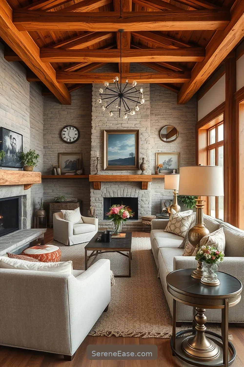 How To Incorporate Metallic Accents In A Rustic Living Room Style ... inside How to balance organic textures and metallic accents in compact living areas