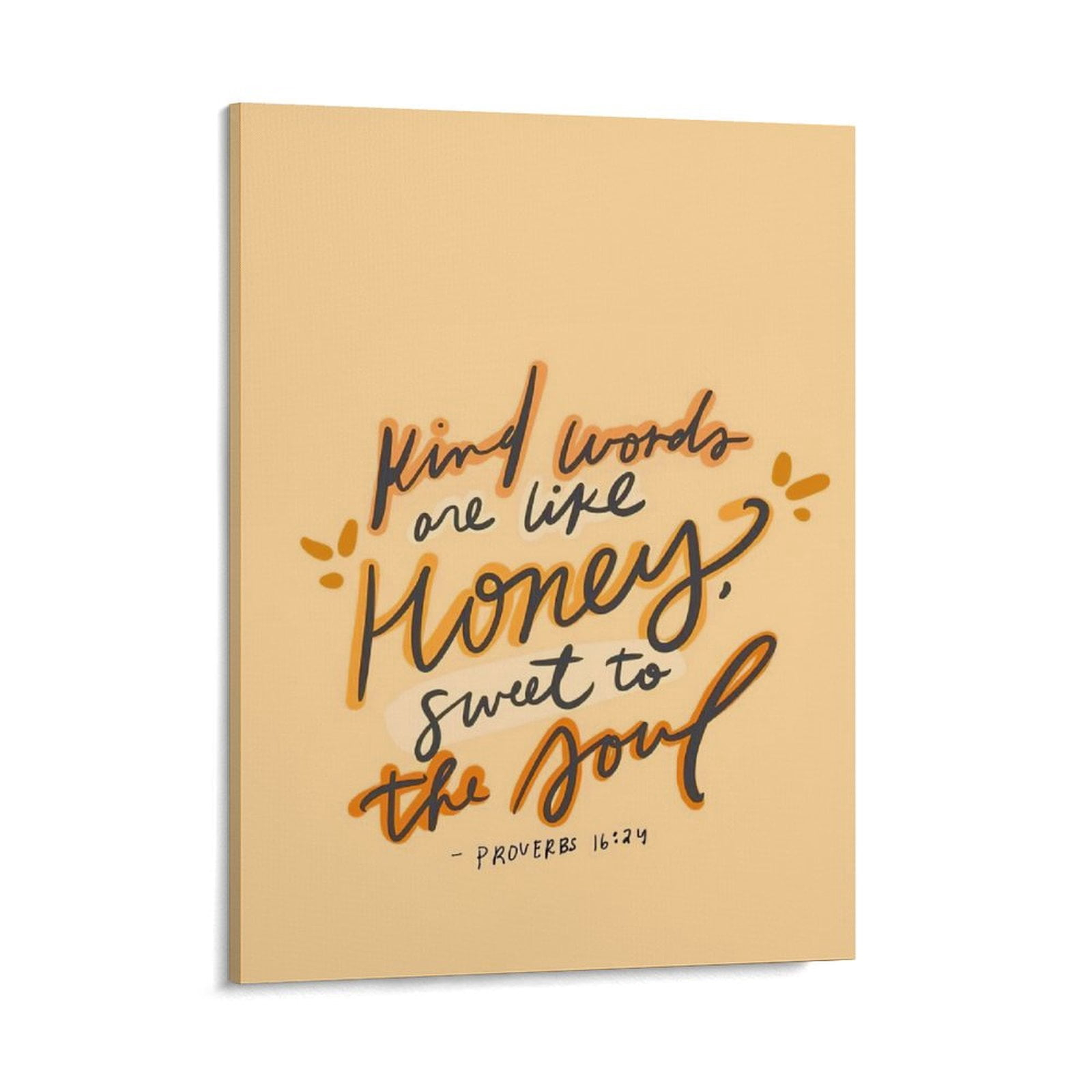 Inspirational Quotes Proverbs 16 24 Wall Art Bible Poetry Verses Framed ... regarding Guest Picks: Type-Based Art Prints - (Prints Bisa Jadi Wall Art)