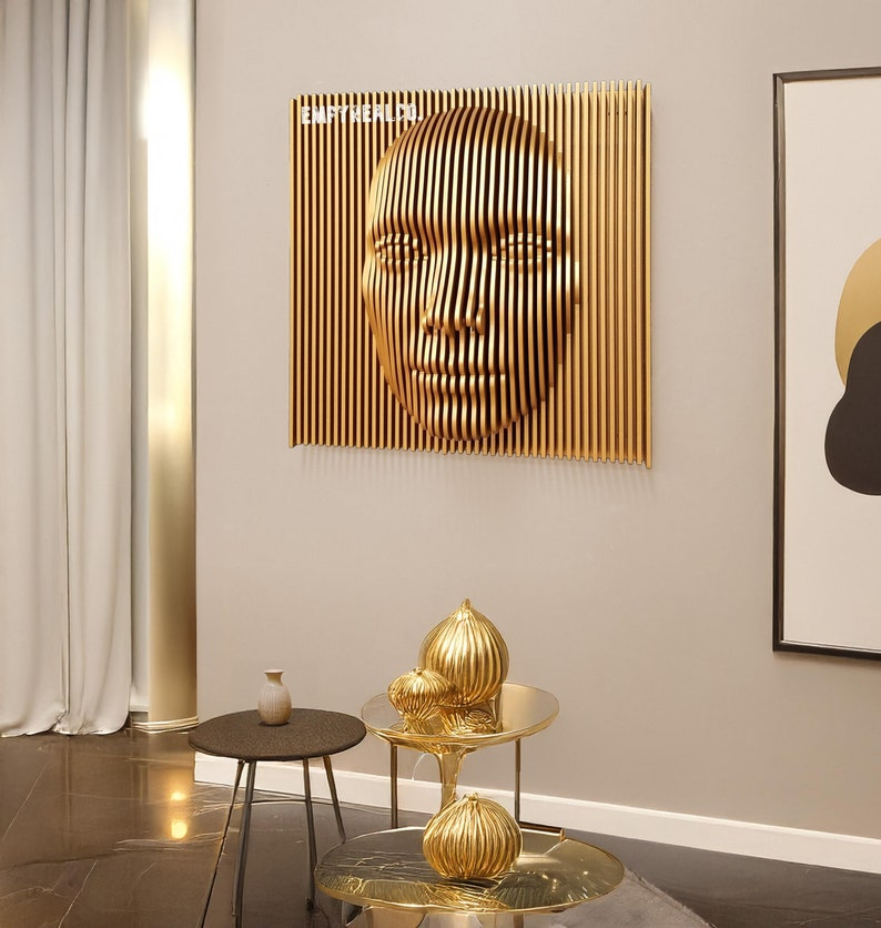 Large Parametric Face Wall Sculpture - Etsy inside Bringing Depth and Movement into Your Home Through Contemporary Brown and Orange Wall Sculptures