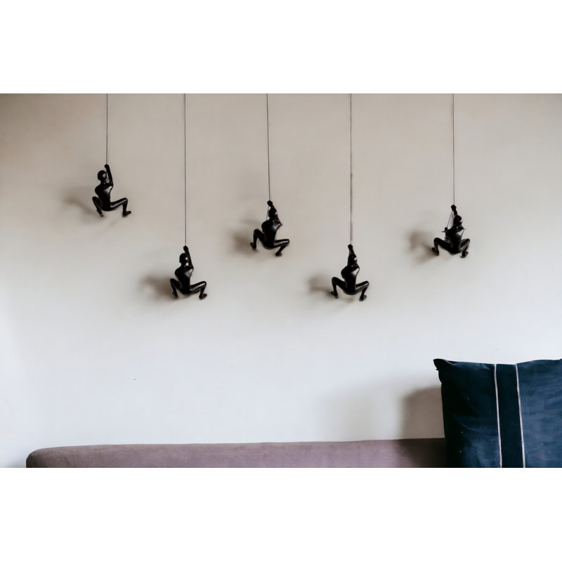 Latitude Run® 6" Resin Unique Climbing Men Wall Decor (Set Of 4) | Wayfair in Climbing Man Position #3 Wall Art, Set Of 4, Blue