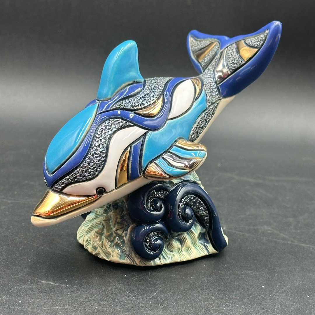 Lot #361 - De Rosa Handcrafted Ceramic Design Dolphins - Slocal Estate ... for Tuscan Nd Dolfi 26” Sunflower Wall Art
