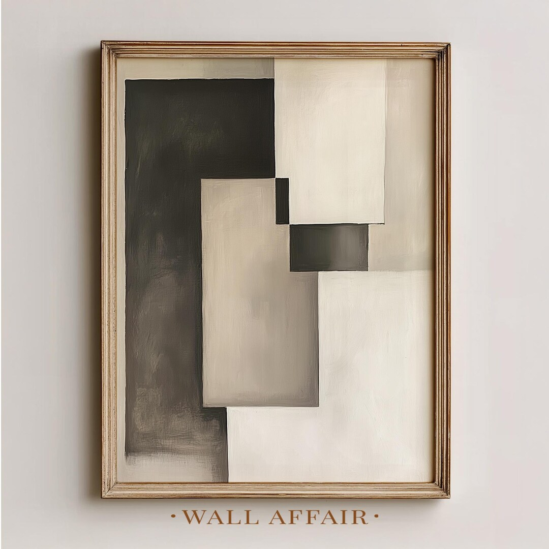 Minimalist Abstract Wall Art Printable, Japandi Geometric Blocks In ... with regard to How Abstract Art Uses Textures and Warm Neutrals to Create a Welcoming Atmosphere