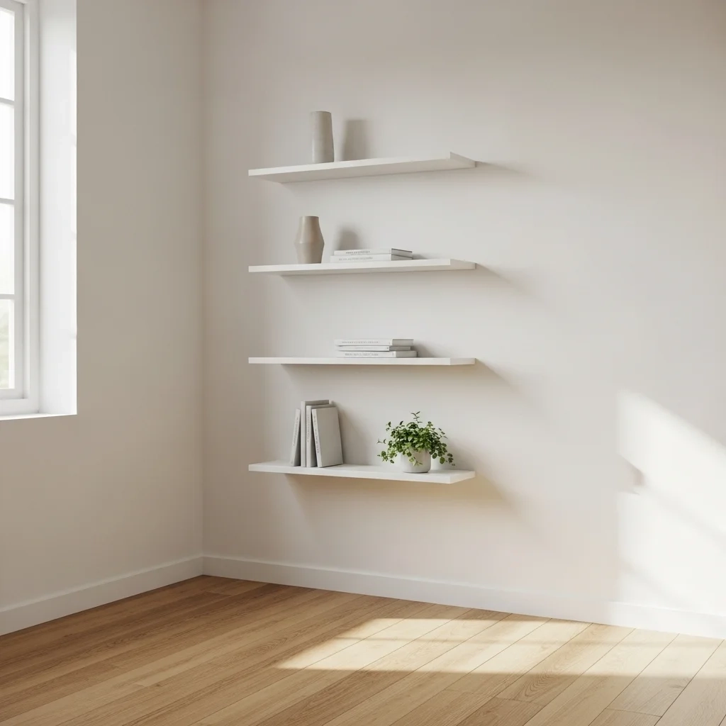 Minimalist Floating Shelves For Small Spaces in 36" X 72" Black White Minimal Large Modern Abstract Painting