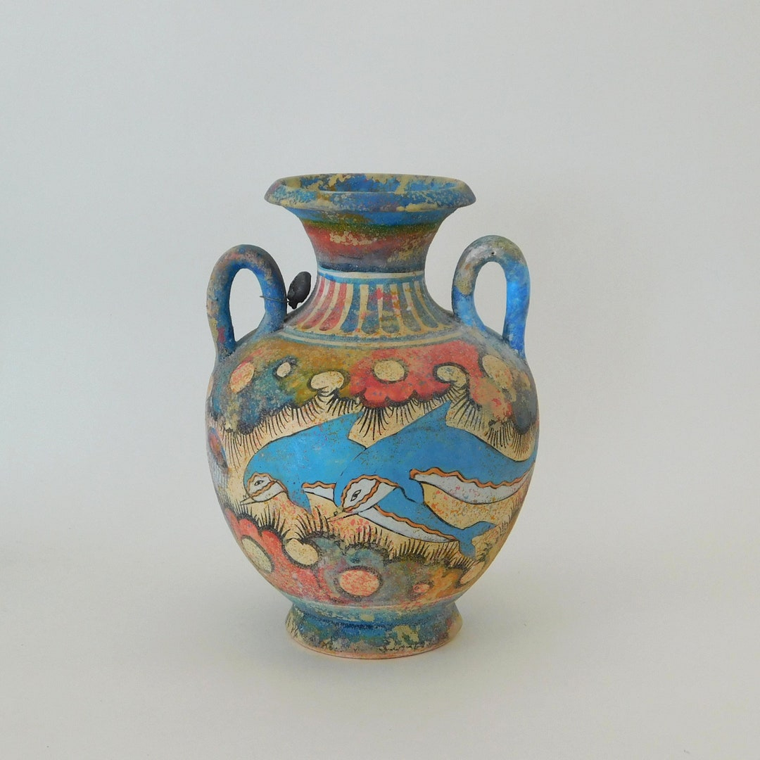 Minoan Ceramic Amphora, Dolphins, Hand Painted Greek Vase - Museum Copy ... regarding Exploring the Handcrafted Heritage Behind ND Dolfi Ceramic Masterpieces