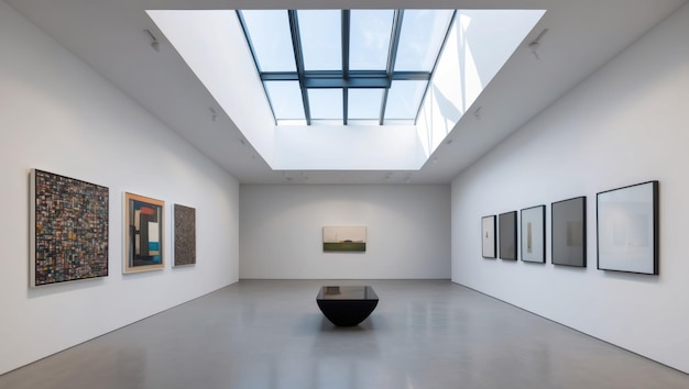 Modern Art Gallery Showcasing Abstract Paintings And Minimalist Design ... pertaining to Understanding the Subtle Impact of Minimal Contemporary Artwork at Home