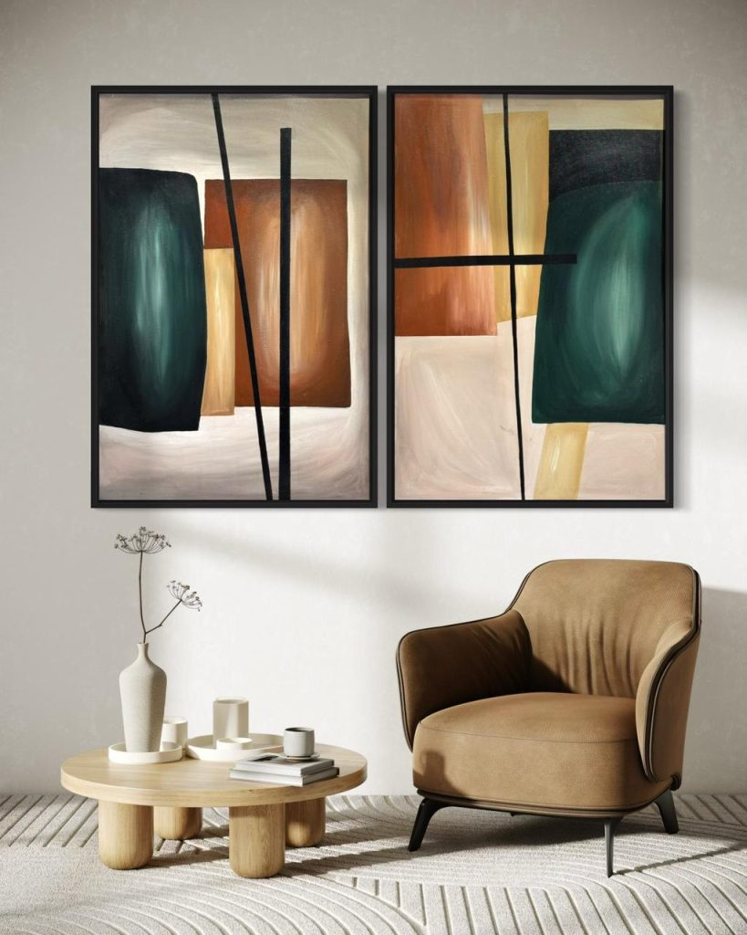 Finding Balance Through Abstract Portraiture and Geometric Wall Accents