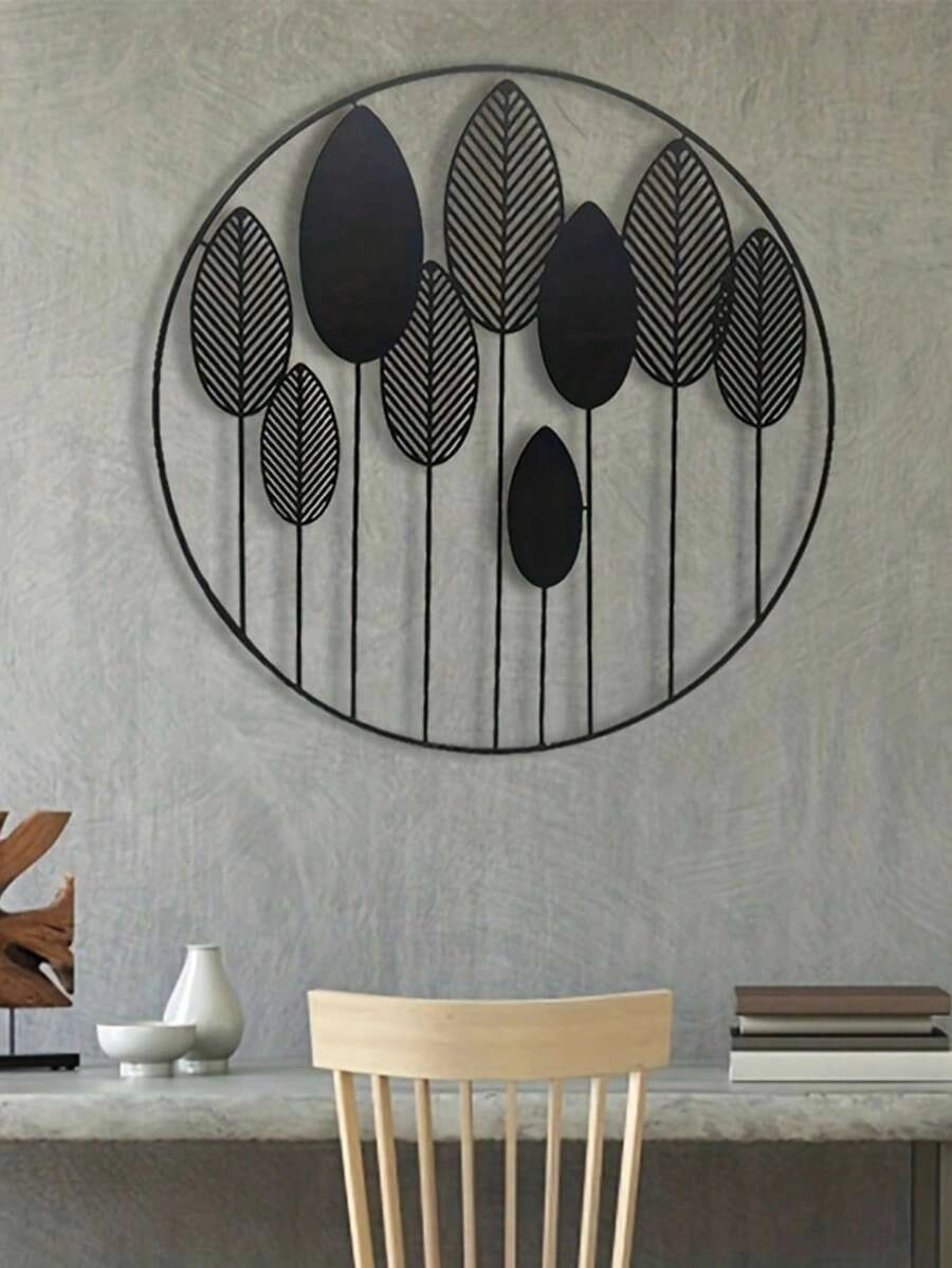 Modern Leaf Wall Sculpture - 30Cm Diameter Circular Hanging Wall Art ... regarding Why Nature Inspired Metal Wall Art Resonates With Modern Homeowners