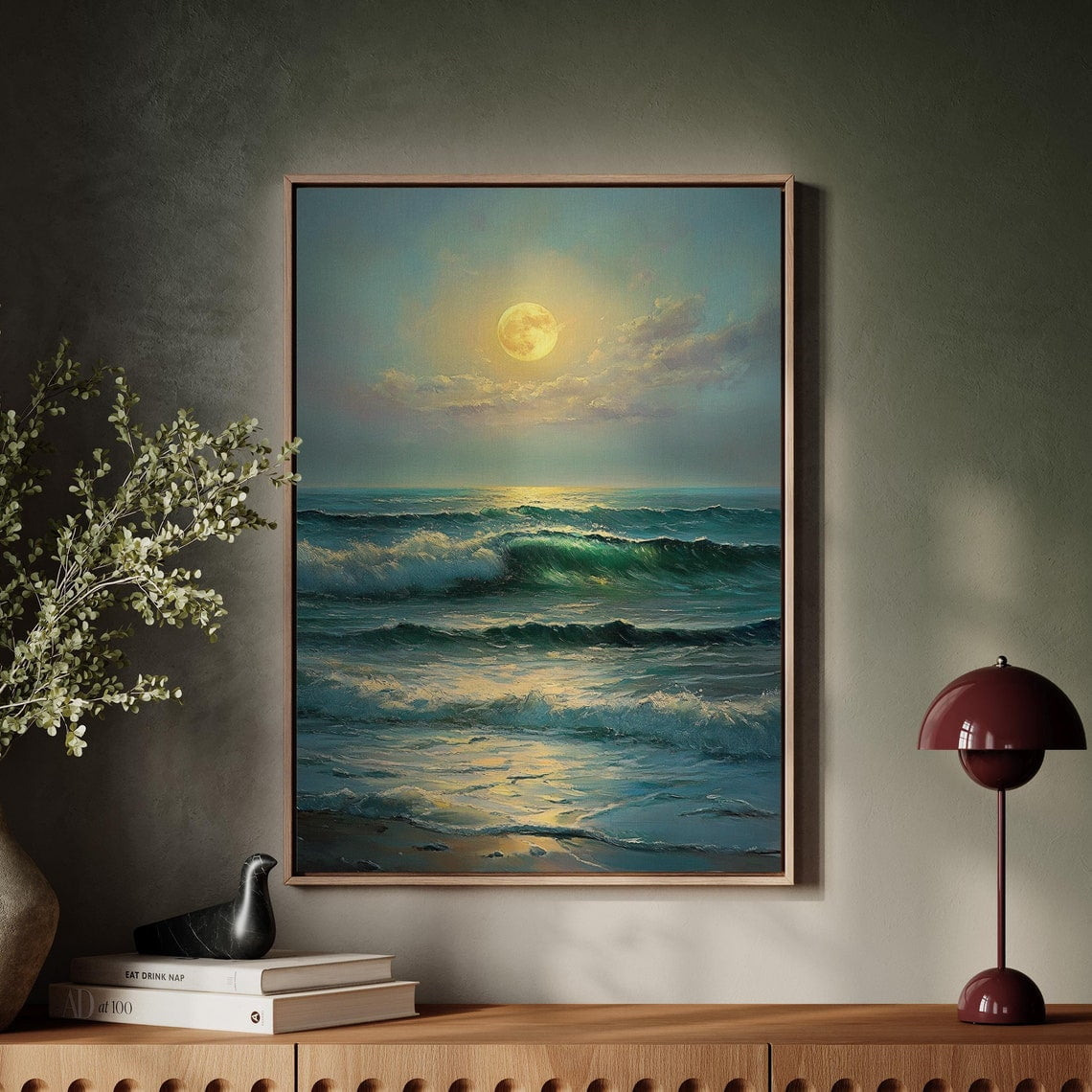 Exploring the Mystique of Full Moon Seascapes in Modern Decor