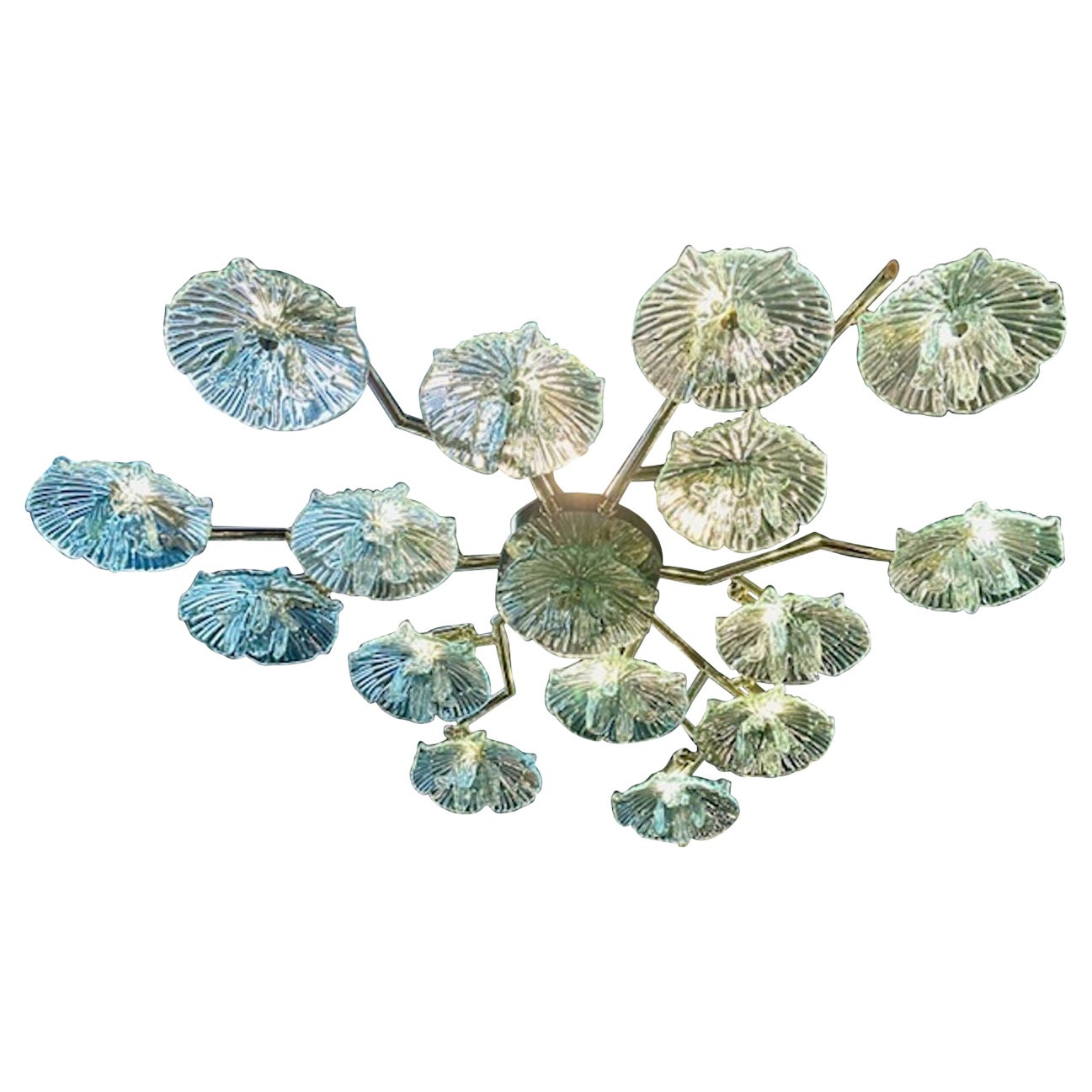 Murano Flower Disc Flush Mount For Sale At 1Stdibs regarding Red Abstract Fractal Flower Spiral, Flower Disc Metal Artwork, 11"