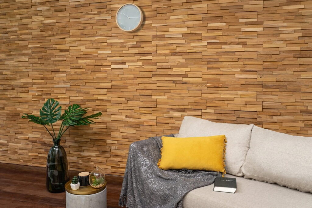 Natural Teak 3D Wall Panels For Sale, Buy Online with How the Unique Incongruous Shapes of Natural Teak Panels Enhance Room Ambiance