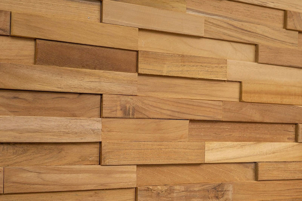 Natural Teak – 3D Wall Panels – Woodywalls regarding Uttermost 04085 Three Piece Wood Wall Decor Set - Teak Wood