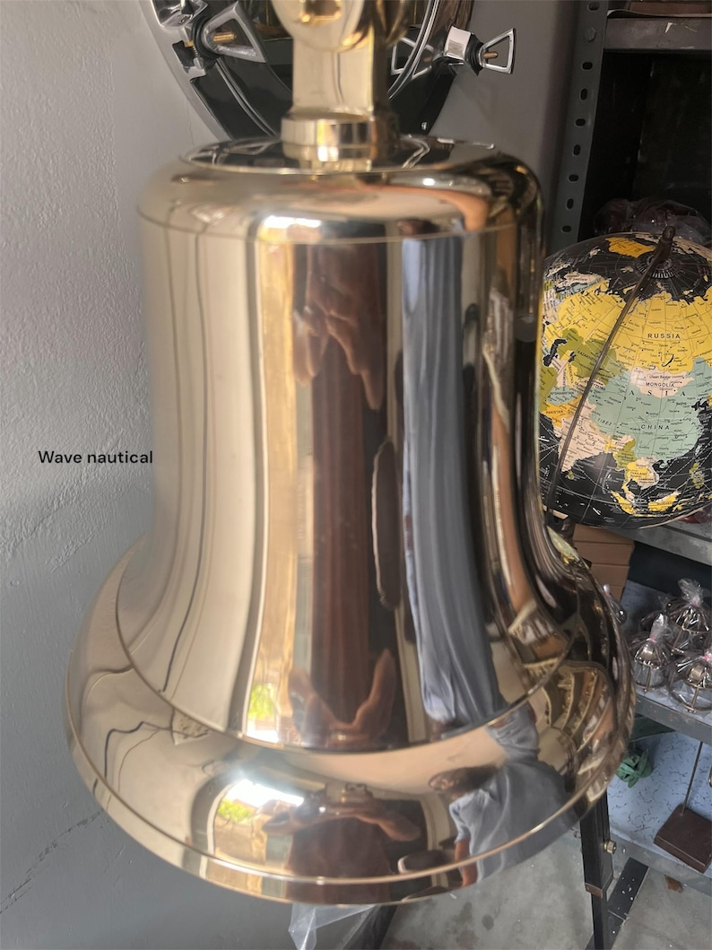 Nautical 18" Big Hanging Door Bell,Brass Ship Bell,With Wall Mounted ... throughout What Makes a Polished Brass Bell the Ultimate symbol of Maritime Heritage in 2026