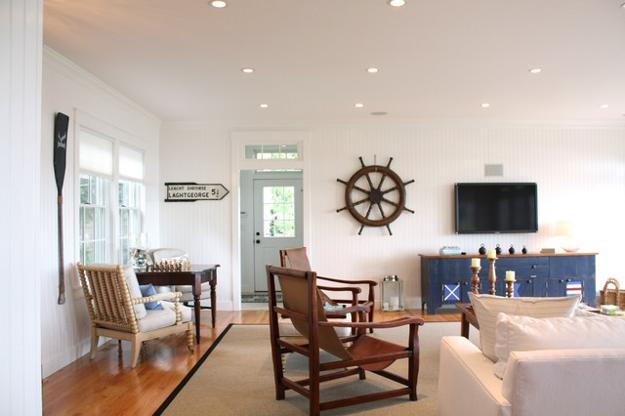 Nautical Decor Ideas Enhanced By Vintage Ship Wheels And Handmade ... intended for Dark Blue Decorative Ship Wheel With Seashell 6'', Boat Steering Wheel
