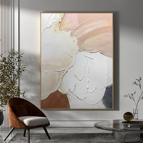 Neutral Textured Wall Art - Etsy pertaining to How Abstract Art Uses Textures and Warm Neutrals to Create a Welcoming Atmosphere