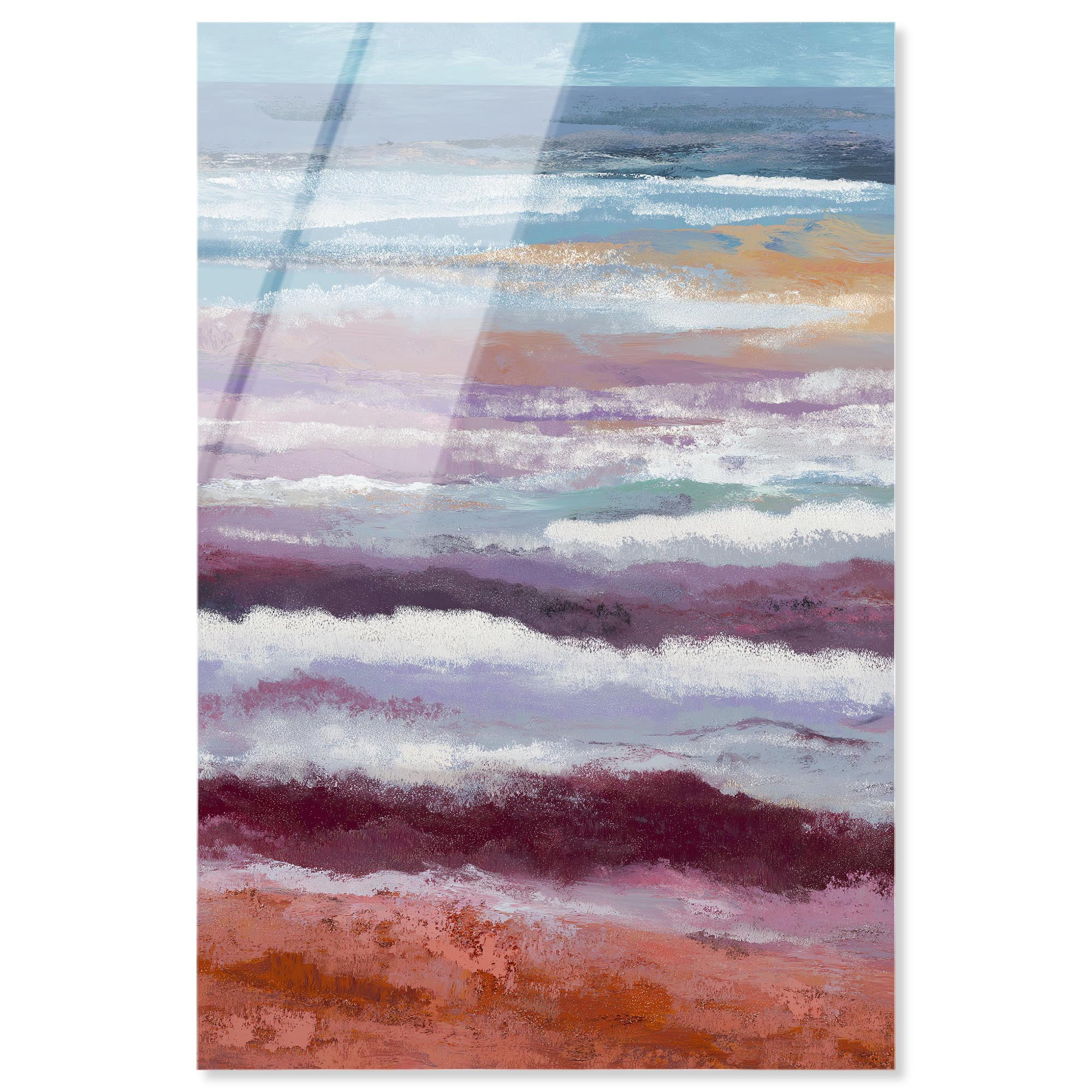 Ocean Depth I Acrylic Print Living Room Wall Art By Art Remedy, Ready ... intended for Coastal Beach Scene Hand-Painted Textured Canvas Art