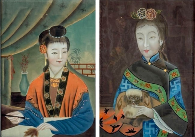 Why Collectors Fall in Love with Antique Chinese Reverse Glass Portraits Like 17LP29