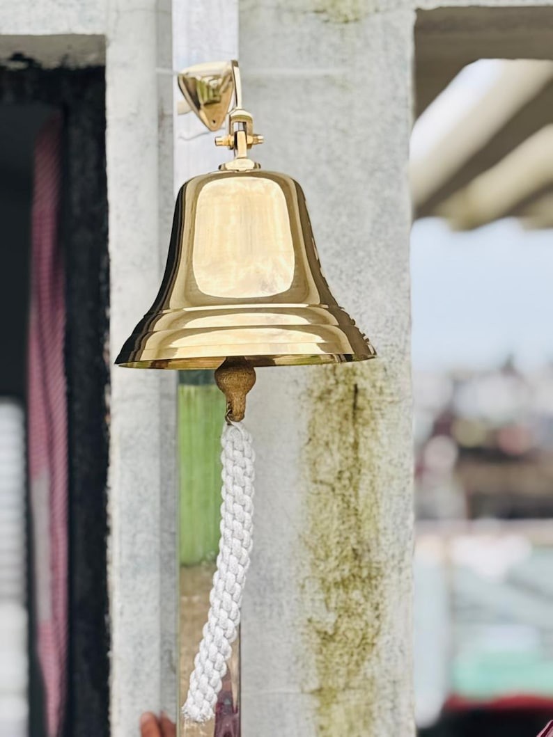 Personalized Brass Bell – Engraved Nautical Decor, Custom - Etsy within 8" Polished Brass Bell