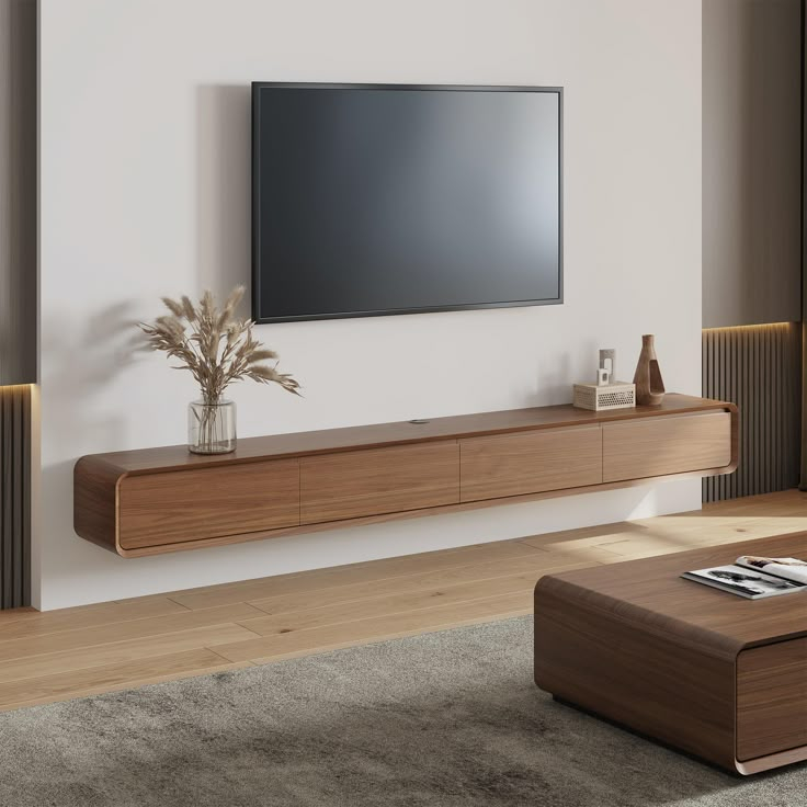 Povison Donicy Fully-Assembled Minimalist Floating Tv Stand, Modern ... with regard to Blue Seascape With Wooden Pier, Bridge Round Metal Wall Art, 11"
