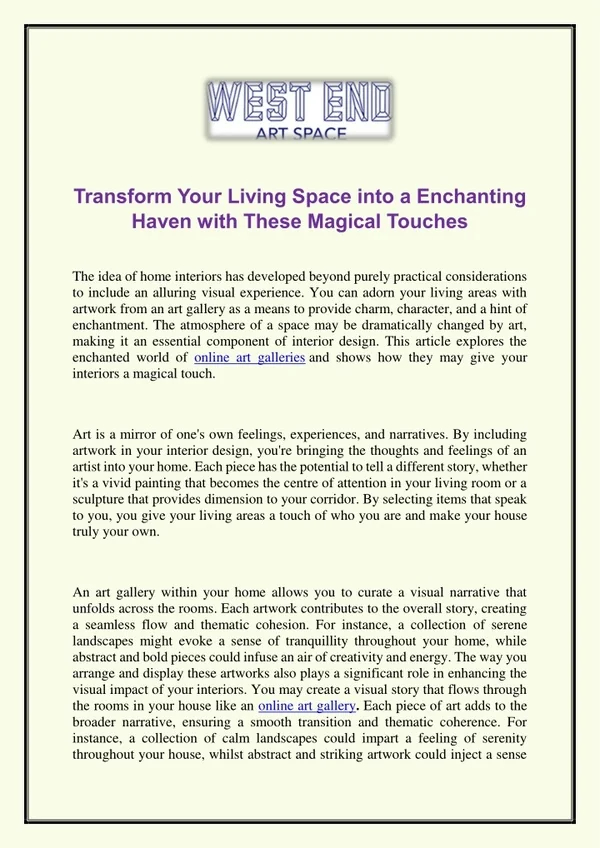 Ppt - Transform Your Living Space Into A Enchanting Haven With These ... with Transforming Your Living Space Into a Living Biography With Art and Literature