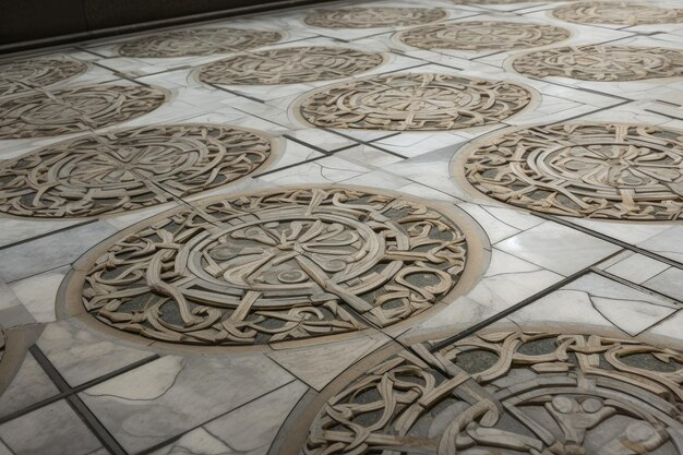 Premium Ai Image | A Closeup Of An Intricate Pattern In The Stone Flooring throughout Opera Ceiling Medallion 65, Architectural Friezes,Traceries And Tiles