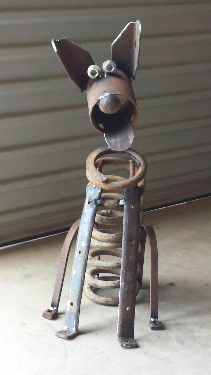 Recycled Metal Dog Sculpture | Arte De Metal Rústico, Decoración De ... within The Craft Behind Metal Dog Portraits and Why They Last a Lifetime