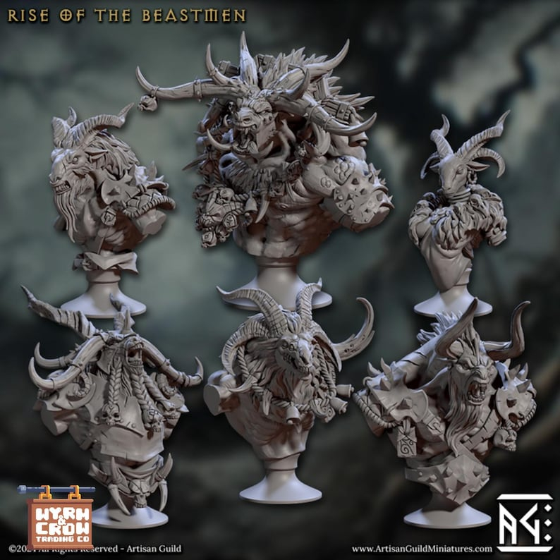 Rise Of The Beastmen – Collector Bust Set | Resin Display Statues ... pertaining to The Hidden Challenges of Painting Large Scale Resin Busts and How to Overcome Them