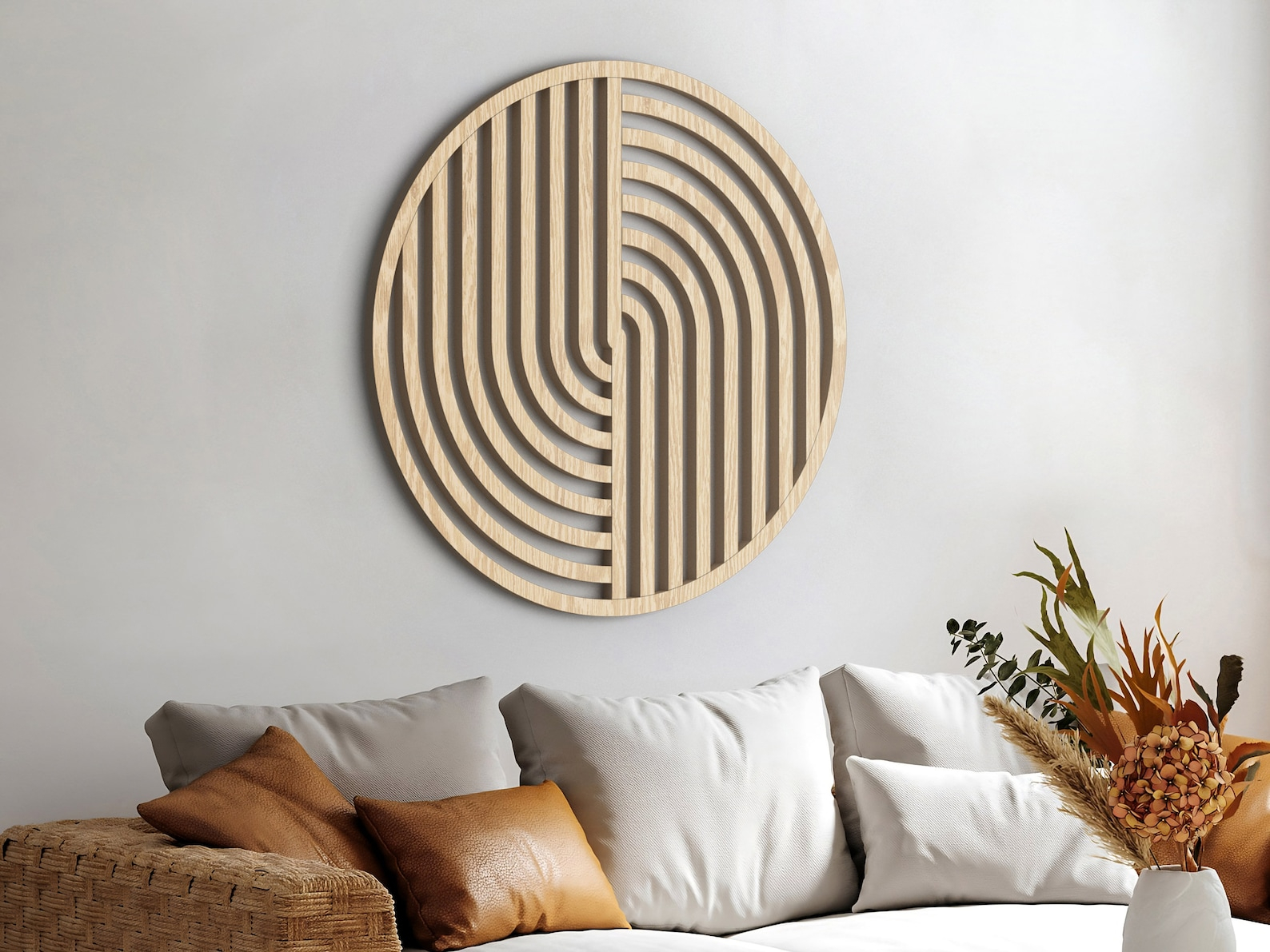 Round Wood Wall Art Set Modern Wood Wall Art Geometric Decor Boho Wall ... pertaining to Why Compact Round Wall Art Pieces Are Making a Major Comeback in Modern Interiors