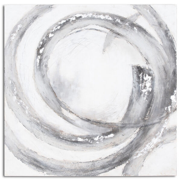 Silver Grey Abstract Canvas | Galaxy Large Hand Painted Art pertaining to Golden Leaves On Textured Grey Hand-Painted Canvas Art