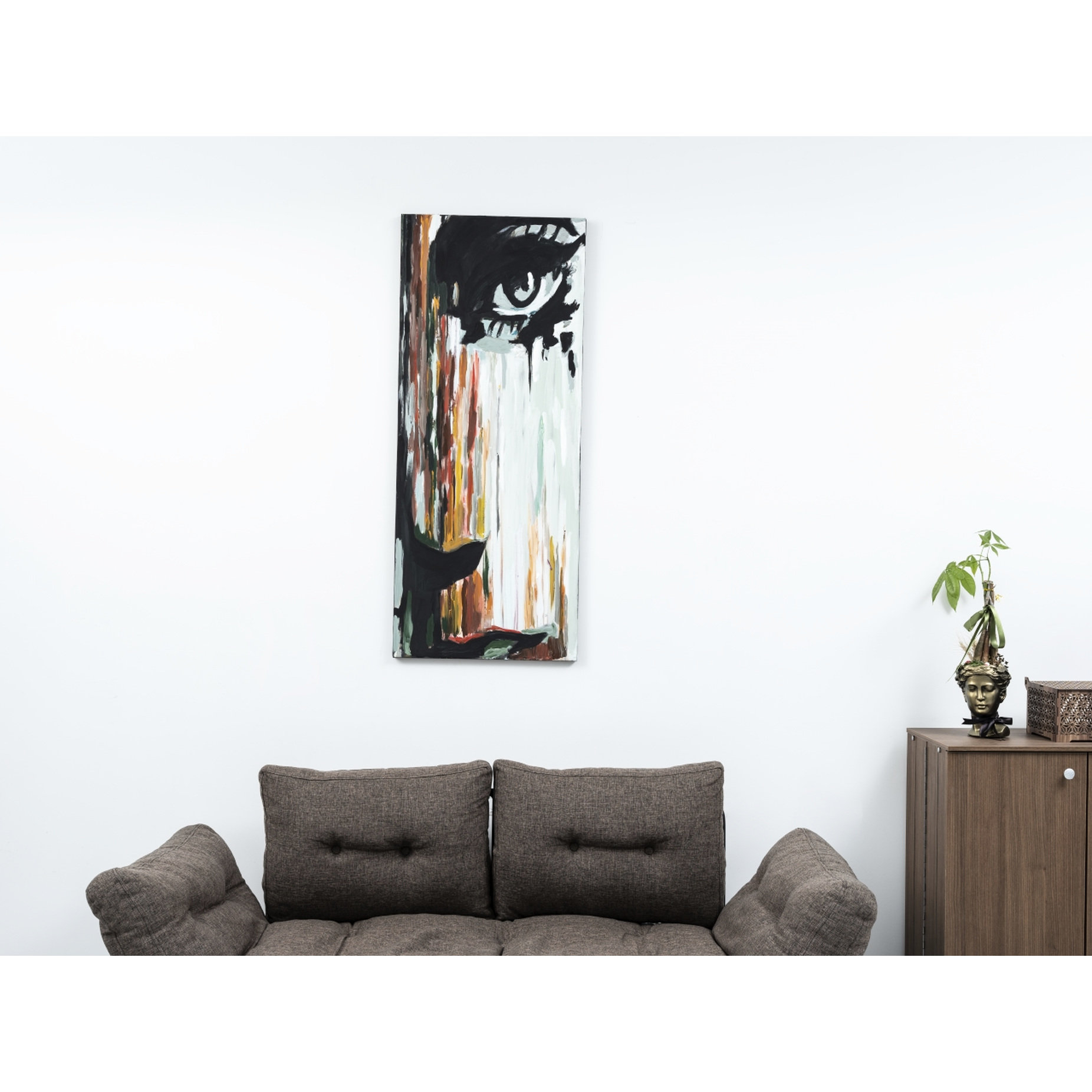 Snugglysolace 47'' X 19'' Unframed Hand-Painted Grey Canvas Wall Art ... within What Makes Hand-Painted Grey Canvas Art a Timeless Investment for Any Room