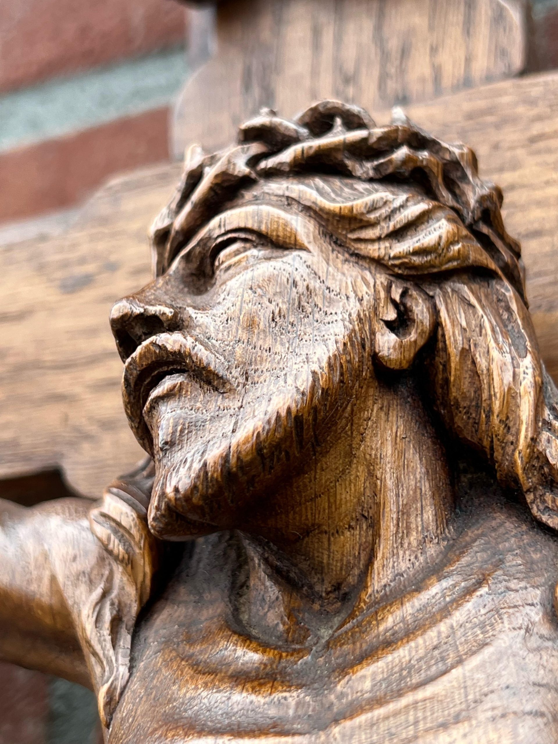 Stunning Large Oak Corpus Christi On Crucifix W. Symbols Of The Four ... within How Great Oak Corpus 37 Religious Sculpture Reflects Medieval Faith and Artistry
