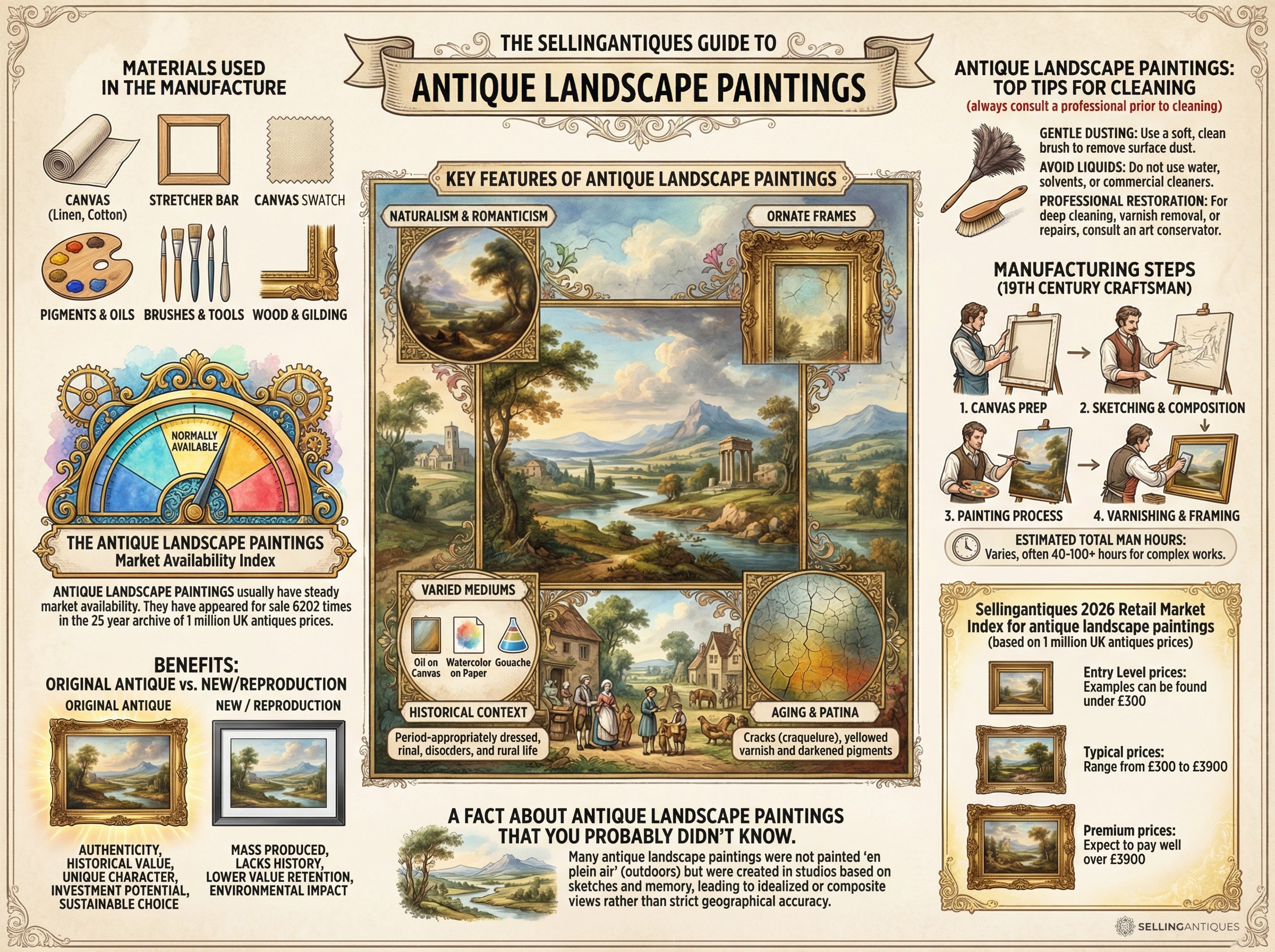 The Sellingantiques Guide To Antique Landscape Paintings with regard to What Antique Landscape Paintings Reveal About Historic Artist Techniques
